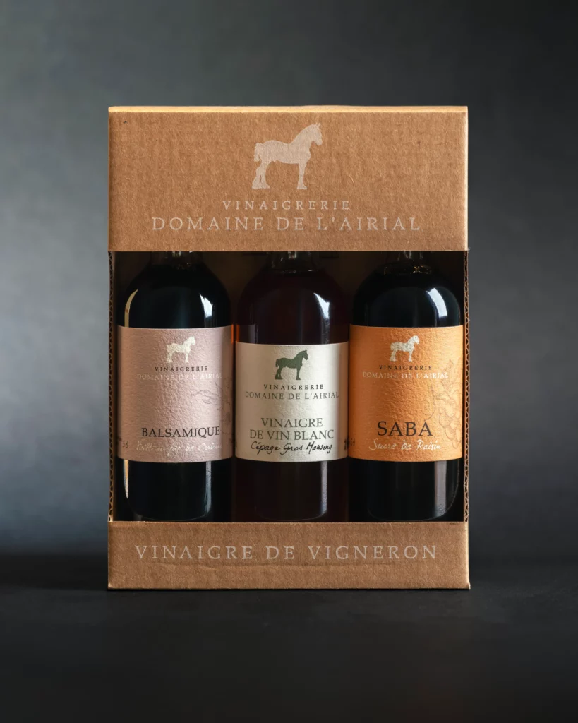 coffret trilogie découverte avec vinaigre de vin balsamique et saba